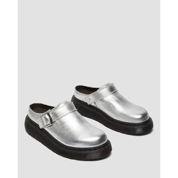 Dr. Martens Silver Laketen Mules Slingback Platform Shoes Men's Size 9 Wmns‎ 10 - Picture 7 of 11
